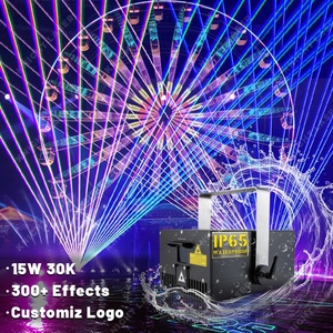 Al Aire Libre cielo profesional IP65 <span class=keywords><strong>15</strong></span> vatios 30kpps animación a todo color iluminación de escenario proyector de luz láser - Product Image 3