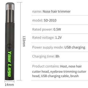 Tondeuse électrique rechargeable USB 2 en 1 pour le <span class=keywords><strong>nez</strong></span> et les oreilles pour hommes/femmes, tondeuse à sourcils, épilation du visage - Product Image 6