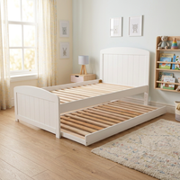 Cadre de lit escamotable fonctionnel – Conception robuste en pin Radiata et MDF pour logements partagés, dortoirs étudiants et chambres d'hôtes