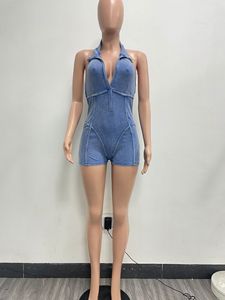 Tuta Corta a Costine da <span class=keywords><strong>Donna</strong></span> con Colletto a Revers | Pagliaccetto <span class=keywords><strong>Sexy</strong></span> Senza Maniche in Maglia | Tuta Intera da <span class=keywords><strong>Donna</strong></span> - Product Image 2