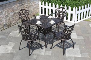 Bureau et chaise <span class=keywords><strong>de</strong></span> <span class=keywords><strong>manger</strong></span> <span class=keywords><strong>de</strong></span> balcon extérieur petite table basse cour <span class=keywords><strong>jardin</strong></span> chaises en fonte d'aluminium loisirs mobilier d'extérieur - Product Image 6
