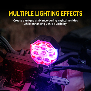 JHS 3570 Chip Devil Eyes Motorcycle Spotlight Mini Driving Red Blue Flash Fog Light Projector Lamp White Yellow for Motorcycle - Product Image 2