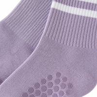 Chaussettes de yoga antidérapantes mi-mollet pour femmes, chaussettes de sport en coton côtelé avec semelles antidérapantes en tricot extensible, chaussettes de Pilates, logo personnalisé OEM ODM