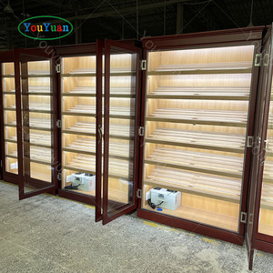 Humidor à cigares de grande taille, design classique, en bois de cèdre espagnol et acajou, avec double porte, logo de la marque 4000 - Product Image 3