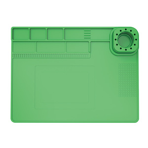 <span class=keywords><strong>Tapis</strong></span> isolant en silicone antidérapant résistant aux hautes températures pour réparation de circuits imprimés, soudure de téléphones et utilisation avec pistolet à air chaud - Product Image 4