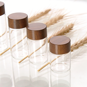 Juego de 3 Frascos de Vidrio Ecológicos para Almacenamiento con Tapa de Madera, Herméticos y Resistentes a Fugas, para Té, Café, Especias y Cocina, Venta al Por Mayor - Product Image 1