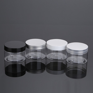 Transparent Round <b>Plastic</b> Jar 120G Pet For Cosmetic Packaging With Lid - Product Image 1