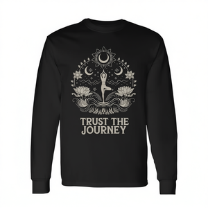 Camiseta de manga larga Trust The Journey Yoga Spiritual Boho Lotus Moon - Product Image 2