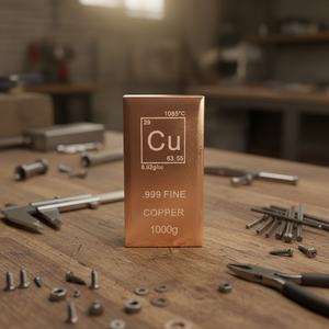 Barre de cuivre massif de qualité supérieure 1KG, pureté 99,9% T2 C11000, lingot de cuivre pour collection de qualité investissement - Product Image 2