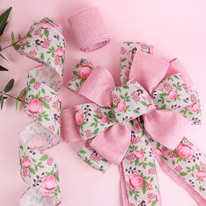 Fiocchi Grandi Rosa in Tela di Juta Naturale per Albero, Matrimonio, Festività, Artigianato, Fiori Estivi e Primaverili, Ghirlande per Porta d'Ingresso - Product Image 6