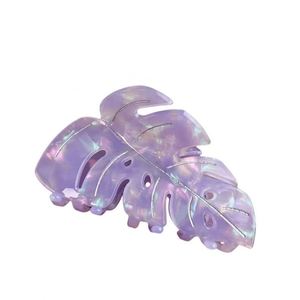 2024 été cheveux accessoires acétate à la main coloré grande feuille cheveux griffe pince mode quotidien plage accessoires - Product Image 4