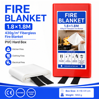 Grande couverture anti-feu 1,8*1,8m 430gsm en fibre de verre avec étui rigide en PVC pour la vente en gros B2B et l'approvisionnement OEM