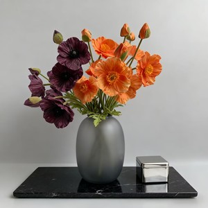 Nuovo Design 3-Head Real Touch papaveri fatti a mano vaso per la casa decorazione <span class=keywords><strong>di</strong></span> fiori <span class=keywords><strong>di</strong></span> nozze - Product Image 6