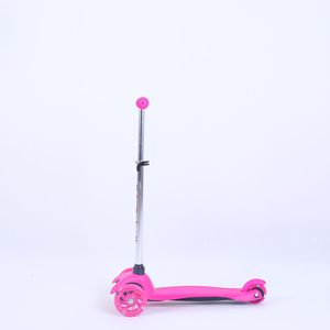 Kids Scooter Pink Height Adjustable With <b>Lights</b> For 3-6 Years <b>Push</b> Operated Rear Foot Brake - Product Image 3