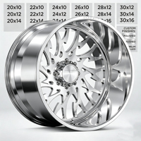 Jantes forgées pour camion KF114 KF039 KF083 Deep Dish noires polies 20 22 24 26 28 30 pouces 6 8 trous pour Ford F150 Silverado KG1
