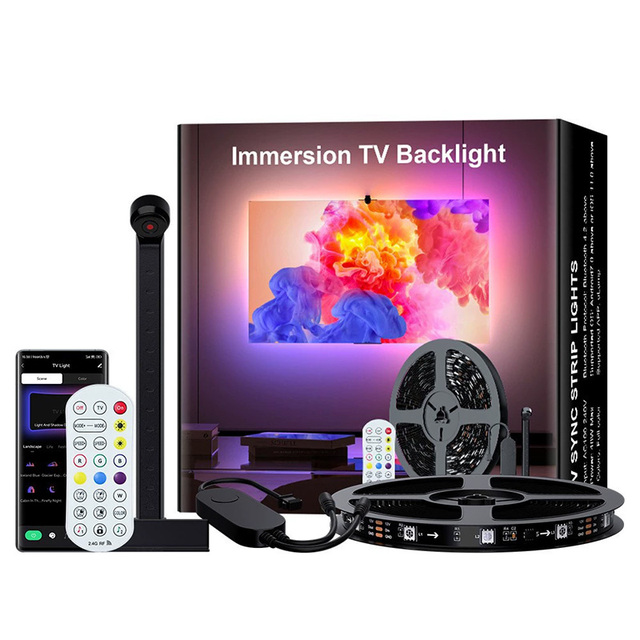 LED Strip Light with Music Sync & APP Control for TV Backlight Color-Changing Strip Lights for Game Room Plastic Body