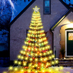 Luz de Árbol en <span class=keywords><strong>Cascada</strong></span> de 350 LED con 8 Modos, Temporizador, Control Remoto, Enchufe, Luz Navideña para Decoración de Interiores, Hogar y Fiestas - Product Image 3