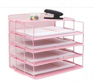 Étagère murale en métal à cinq niveaux pour journaux et magazines, support de classement A4, rangement de bureau - Product Image 2