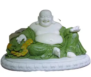 Estatua de Buda tallada a mano, estatua de Buda que ríe, talla de personaje religioso personalizada