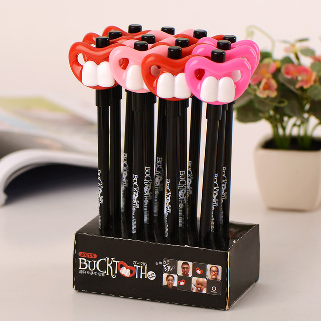 Newest Promotional Gifts Creative and Funny Teeth and Mouth Shape Cute Kawaaii Pens Weird Toy Gel Pen for Children