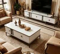 Meuble TV de style grand format avec table basse en verre, ensemble moderne pour salon, style nordique