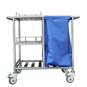 MT MEDICAL Medical Equipment Hospital Stainless Steel Waste Collecting Trolley Emergency Trolley