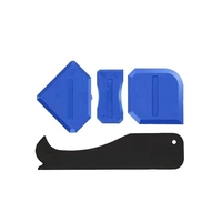 Kit de 4 outils de finition pour calfeutrage, lisseur de mastic silicone multi-rayons, applicateur de coulis, outil de décalfeutrage à 90 degrés pour carrelage domestique