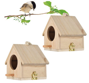 Casa para Pájaros <span class=keywords><strong>de</strong></span> <span class=keywords><strong>Madera</strong></span> Rectangular, Hecha a Mano, Decorativa para Jardín o Patio, para Robin, Periquito, Golondrina, Gorrión - Product Image 1