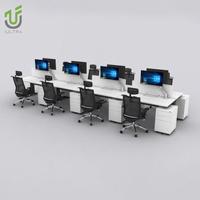 Poste de travail de bureau moderne et durable IULTRA, bureau rectangulaire pour 1 à 8 personnes avec armoires de rangement