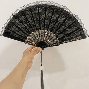 Abanico Plegable de Madera Negro Grande con Impresión Personalizada, Modelo Ángel de Arte Folclórico, Regalos Empresariales, Souvenirs, Bambú Pintado - Product Image 5