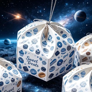 Boîte à dessert en papier kraft carrée jetable de grande taille avec séparateurs pour biscuits, pâtisseries sucrées, beignets, produits congelés - Product Image 3
