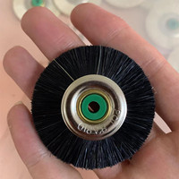 Roue de polissage en poils de sanglier de 48 mm avec 2 rouleaux de poils droits noirs, personnalisable OEM pour le nettoyage