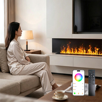 Chimenea de Vapor de Agua Inteligente 3D con WiFi Tuya, Control por Voz Alexa/Google, Llama LED RGB de 64 Colores, Clase de Eficiencia Energética