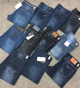 Nueva moda de alta calidad stock al por mayor recto de negocios casual estiramiento de talla grande pantalones vaqueros masculinos/femeninos