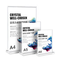 Support de Carte de Table en Acrylique Magnétique en Forme de T, Design Personnalisable, Présentoir Transparent de Bureau A4/A5 pour Conférences