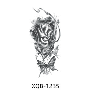 Nuevo Estilo 2026 XFashion, Tatuajes Temporales Impermeables de Animales Negros y Sensuales, Diseños Realistas de Cabeza de León y Lobo de Tamaño Completo - Product Image 3