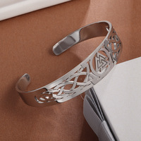 Bracelet Noeud Celtique Ouvert Acier Inoxydable Manchette Homme Vintage Bijoux Celtiques Gros Fournisseur Direct Usine