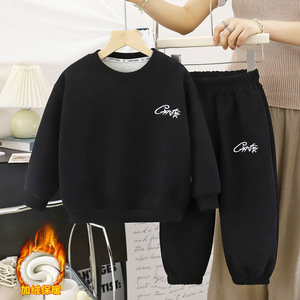 Conjunto de Sudadera y Pantalones Deportivos para Niños y <span class=keywords><strong>Niñas</strong></span>, de Dos Piezas, Cuello Alto, Forro Polar Grueso, Cálido, para Otoño e Invierno - Product Image 6