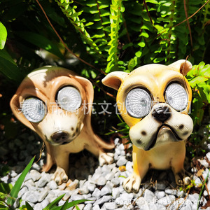 Solar <b>Dog</b> Lamp Ornament Outdoor Garden Decor Water Resistant Led <b>Light</b> Up Animal Statue For Lawn Courtyard - Product Image 2