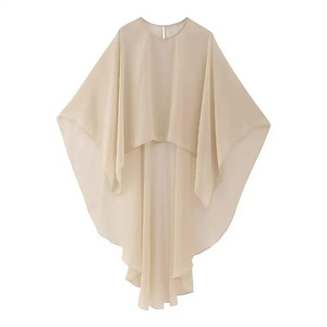<span class=keywords><strong>Camicia</strong></span> lunga da donna in chiffon sottile, graziosa e traspirante, a tinta unita, con <span class=keywords><strong>collo</strong></span> a scialle - Product Image 3