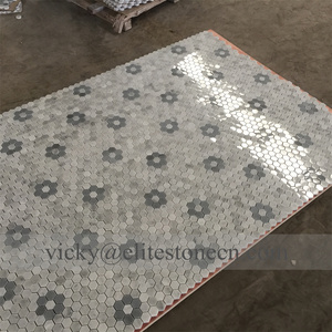 Mosaïque de marbre de luxe en pierre naturelle à découpes mixtes pour murs de cuisine et hôtels-villas avec parquet hexagonal émaillé - Product Image 6
