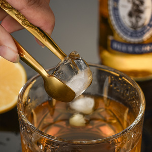 Embossed Design Stainless Steel Gold Ice <strong>Tongs</strong> Mini Metal Kitchen <strong>Serving</strong> <strong>Tongs</strong> - Product Image 4
