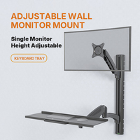 Support mural de station d'ordinateur réglable en hauteur WS02 avec plateau pour clavier Caractéristique principale Plastique