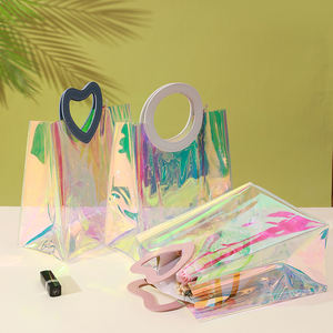Petit sac de toilette transparent en PVC avec poignée en corde, étanche, option de logo personnalisé - Product Image 4