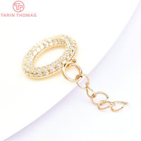 Fermoirs à bascule en laiton couleur or 24 carats micro-incrustés de zircon, fermoirs de connexion pour bracelet, accessoires de haute qualité pour la fabrication de bijoux DIY