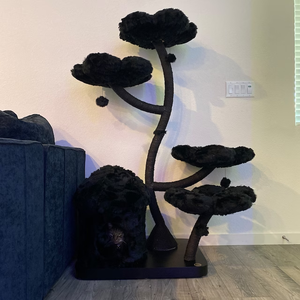 Albero per Gatti in Legno di Lusso Moderno Personalizzato con Tiragraffi in Sisal, Arredamento per Gatti da Interno per Tutte le Stagioni a Prezzo di Fabbrica - Product Image 1