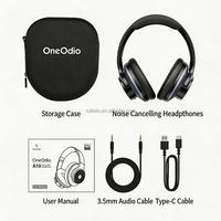 Casque sans fil OneOdio A10 BT5.0 ANC supra-auriculaire pour usage quotidien/musique/studio/jeux, suppression active du bruit, casque stéréo haute fidélité