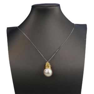 SUERTE, venta al por mayor, colgante de Perla Barroca de agua dulce natural de bobinado de cobre para la fabricación de collares de joyería - Product Image 5