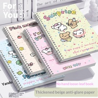 Cuaderno de Dibujos Animados de Perros para Niñas, Diseño de Hojas Sueltas, Tamaño B5, para Estudiantes de Secundaria/Preparatoria