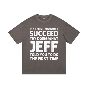 T-shirt Oversize in Maglia 100% <span class=keywords><strong>Cotone</strong></span> Nero con Citazione Motivazionale di Jeff per Uso Quotidiano e Casual 230g - Product Image 4